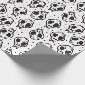 Totenkopf-Muster. Halloween-Design. Geschenkpapier (Ecke)