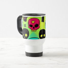 Totenkopf-Muster-Reise-/Pendler-Tasse Reisebecher