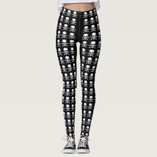 Totenkopf n Knochen schwarze kleine Totenkopf-Legg Leggings