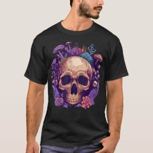Totenkopf-Pilzsammler Cottagecore-Ästhetik Morchel T-Shirt