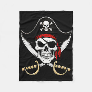 Totenkopf-Piraten-Jolly-Roger-Flagge Halloween Fleecedecke