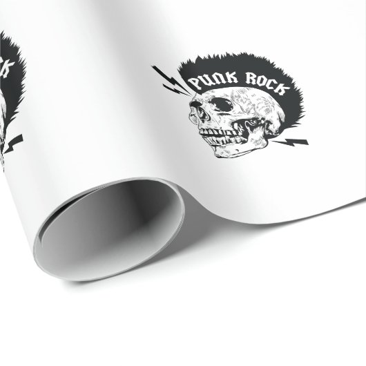 Totenkopf "Punk Rock" Geschenkpapier (Rolleneckpunkt)