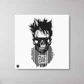 Totenkopf QR G-Skulls Strichcode mit Bart 10 Leinwanddruck (Vorderseite)