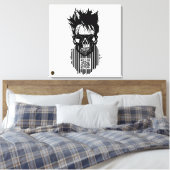 Totenkopf QR G-Skulls Strichcode mit Bart 10 Leinwanddruck (Insitu (Schlafzimmer))