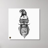 Totenkopf QR G-Skulls Strichcode mit Bart 2 Leinwanddruck (Vorderseite)