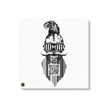 Totenkopf QR G-Skulls Strichcode mit Bart 2