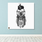 Totenkopf QR G-Skulls Strichcode mit Bart 3 Leinwanddruck (Insitu (Holzboden))