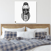 Totenkopf QR G-Skulls Strichcode mit Bart 4 Leinwanddruck (Insitu (Schlafzimmer))