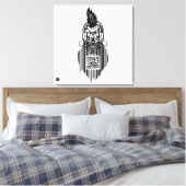 Totenkopf QR G-Skulls Strichcode mit Bart 5 Leinwanddruck (Insitu (Schlafzimmer))