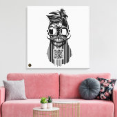 Totenkopf QR G-Skulls Strichcode mit Bart 6 Leinwanddruck (Insitu (Wohnzimmer))