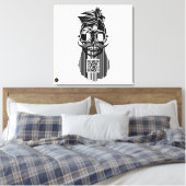 Totenkopf QR G-Skulls Strichcode mit Bart 6 Leinwanddruck (Insitu (Schlafzimmer))