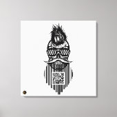 Totenkopf QR G-Skulls Strichcode mit Bart 7 Leinwanddruck (Vorderseite)