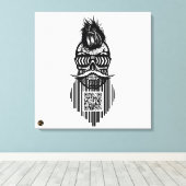 Totenkopf QR G-Skulls Strichcode mit Bart 7 Leinwanddruck (Insitu (Holzboden))