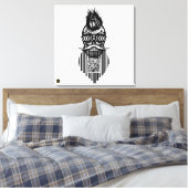 Totenkopf QR G-Skulls Strichcode mit Bart 7 Leinwanddruck (Insitu (Schlafzimmer))