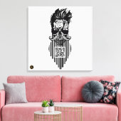 Totenkopf QR G-Skulls Strichcode mit Bart 8 Leinwanddruck (Insitu (Wohnzimmer))