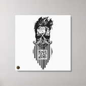 Totenkopf QR G-Skulls Strichcode mit Bart 8 Leinwanddruck (Vorderseite)