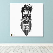 Totenkopf QR G-Skulls Strichcode mit Bart 8 Leinwanddruck (Insitu (Holzboden))