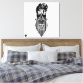 Totenkopf QR G-Skulls Strichcode mit Bart 8 Leinwanddruck (Insitu (Schlafzimmer))