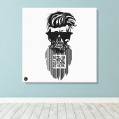 Totenkopf QR G-Skulls Strichcode mit Bart 9 Leinwanddruck (Insitu (Holzboden))