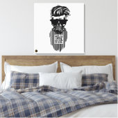 Totenkopf QR G-Skulls Strichcode mit Bart 9 Leinwanddruck (Insitu (Schlafzimmer))