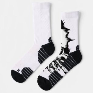 Totenkopf reißt durch Wand mit Skeletthänden Socken