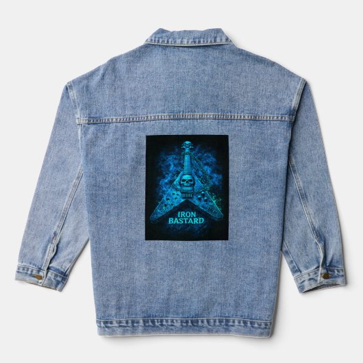 Totenkopf-Rock-Vibes Jeansjacke (Rückseite)
