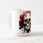 Totenkopf & Rosen – Dark Tranquility Kaffeetasse (Vorderseite Links)
