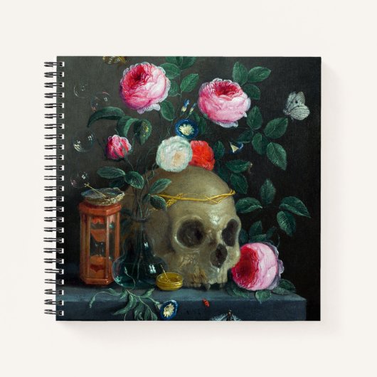 Totenkopf & Rosen Notizblock (Vorderseite)