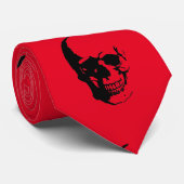 Totenkopf Rot Pop Art Krawatte (Gerollt)