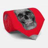 Totenkopf Rot Pop Art Krawatte (Gerollt)