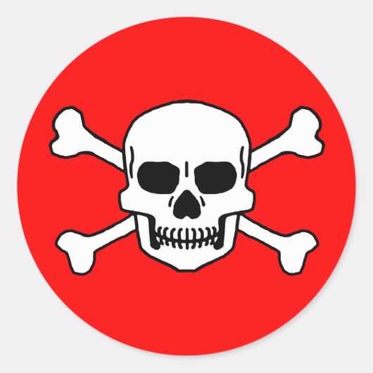 Totenkopf Runder Aufkleber (Vorderseite)