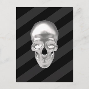 Totenkopf, Schädel silber 3D-Optik - Postkarte