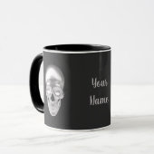 Totenkopf, Schädel silber 3D-Optik - Tasse (Vorderseite Links)