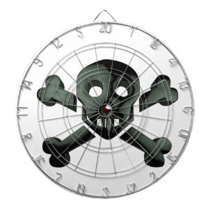 Totenkopf-Schädelkreuz Dartscheibe