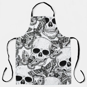 Totenkopf, Schmetterlinge: handgezeichnetes Vintag Schürze