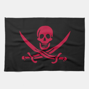 Totenkopf & Schwerter Piratenflagge von Calico Jac Geschirrtuch