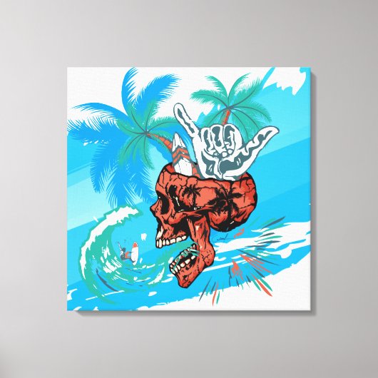 Totenkopf Shaka-Schädel Leinwanddruck (Vorderseite)