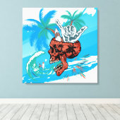 Totenkopf Shaka-Schädel Leinwanddruck (Insitu (Holzboden))