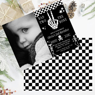 Totenkopf Skelett Böse bis auf die Knochen 2. Gebu Einladung