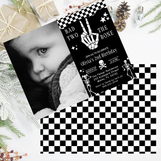 Totenkopf Skelett Böse bis auf die Knochen 2. Gebu Einladung