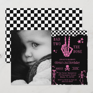 Totenkopf Skelett Böse bis auf die Knochen 2. Gebu Einladung