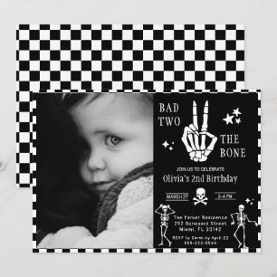 Totenkopf Skelett Böse bis auf die Knochen 2. Gebu Einladung