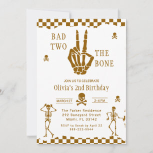 Totenkopf Skelett Böse bis auf die Knochen 2. Gebu Einladung