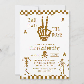 Totenkopf Skelett Böse bis auf die Knochen 2. Gebu Einladung