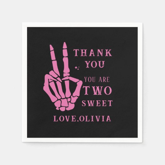 Totenkopf Skelett Böse bis auf die Knochen 2. Gebu Serviette (Vorderseite)