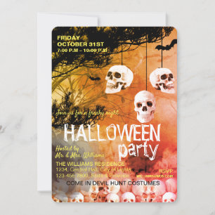 Totenkopf-Skelett-Halloween-Party-Gruselige Nacht Einladung