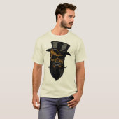 Totenkopf Skull Crane Hipster Barthut T-Shirt (Vorne ganz)
