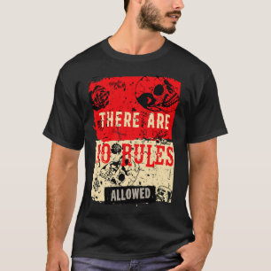 Totenkopf Slogan Crane Zitat No Rules T-Shirt