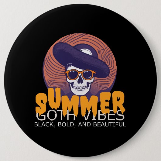 Totenkopf Sommerhut Button (Vorderseite)