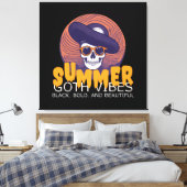 Totenkopf-Sommerhut Leinwanddruck (Insitu (Schlafzimmer))